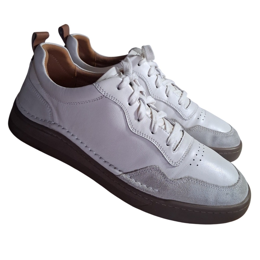 Josef Seibel Mens 44 Cleve 01 Leather and Suede Perforated Preppy Sneakers